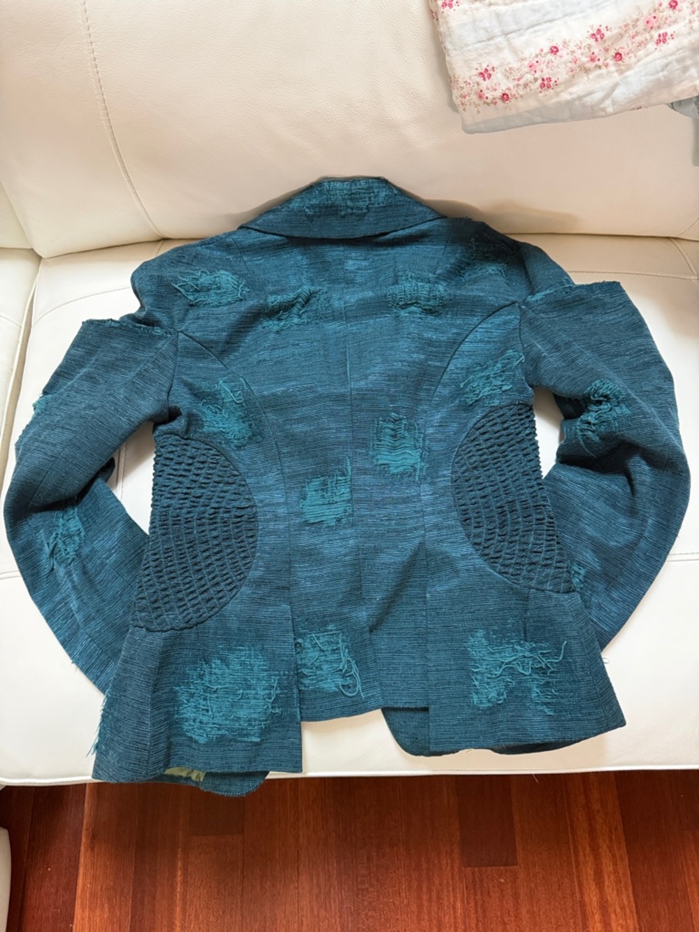 L.A.M.B. Teal Textured Vintage Blazer Jacket - Picture 8 of 11